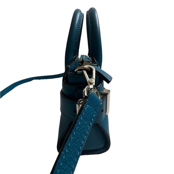 Henri Bendel Carlyle Micro Mini Satchel blue Pebbled Leather Crossbody Bag - Picture 9 of 16